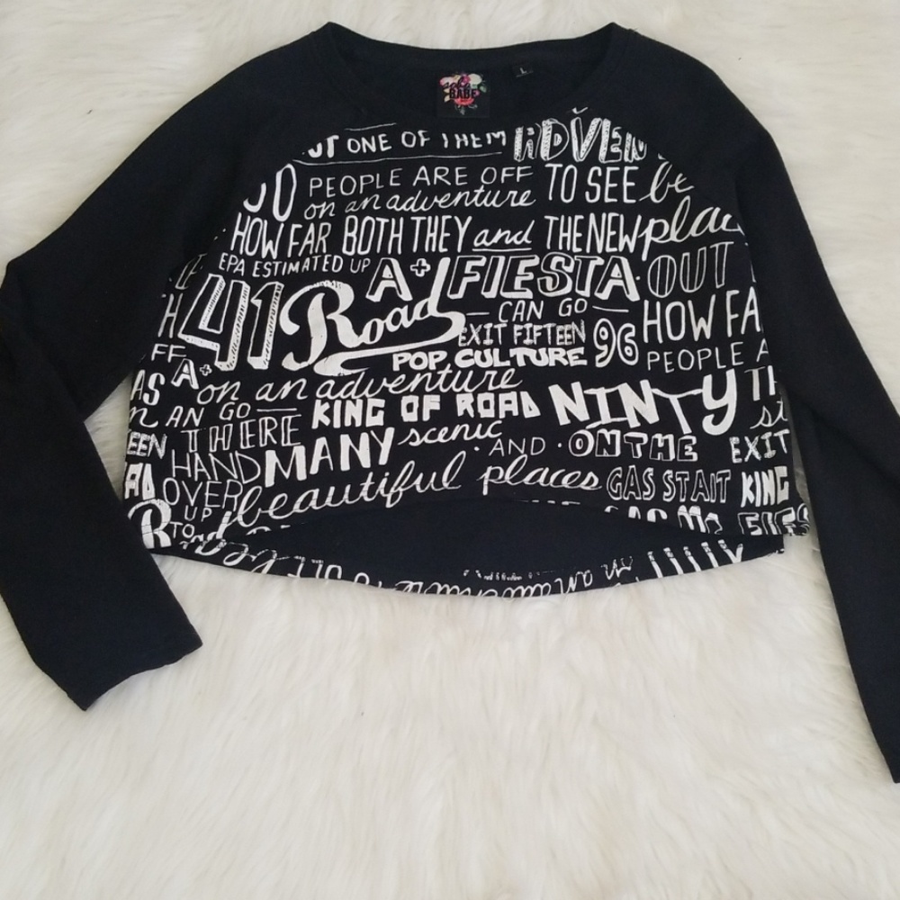 Saba babe fun cropped sweater.  Size L - Picture 5 of 8